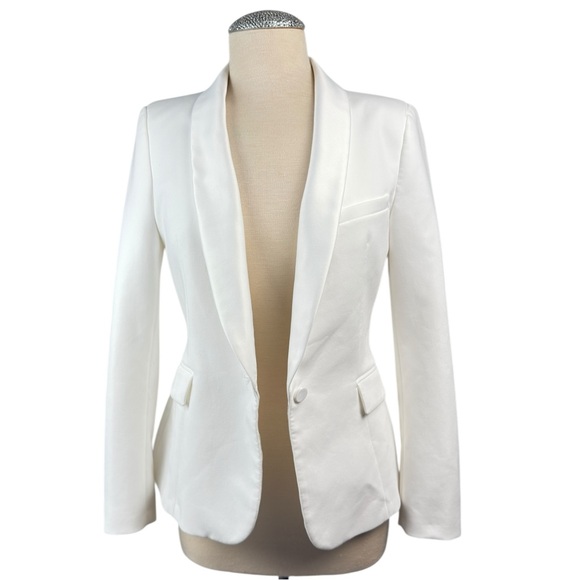 Zara White One Button Blazer Jacket - Made in Spain - Picture 2 of 9